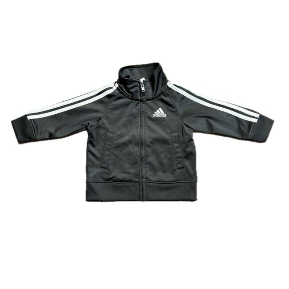 Adidas toddler track jacket 6 months baby black zip up embroidered - Picture 1 of 3